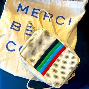 Clare V Midi Sac in Cream Perf with Stripes